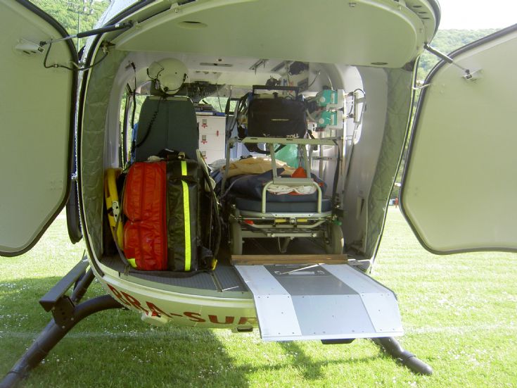 Interior of the Eurocopter helicopter ambulance