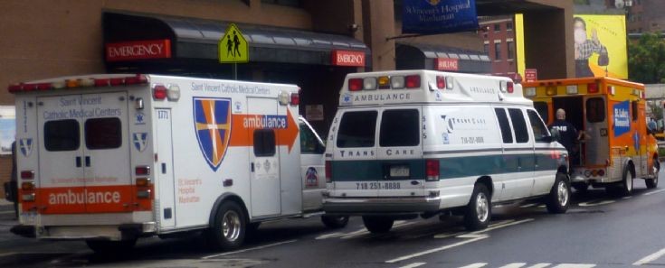 Several ambulances of New York