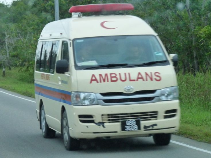 A Toyota Hiace of the Malaysia Ministry of Health Limbang hospital seen 