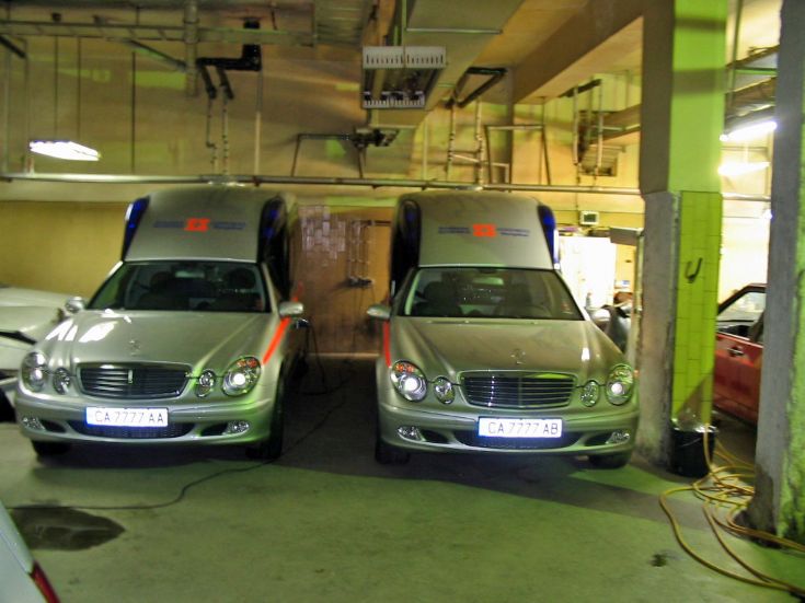 Two Mercedes ambulances Sofia Bulgaria 